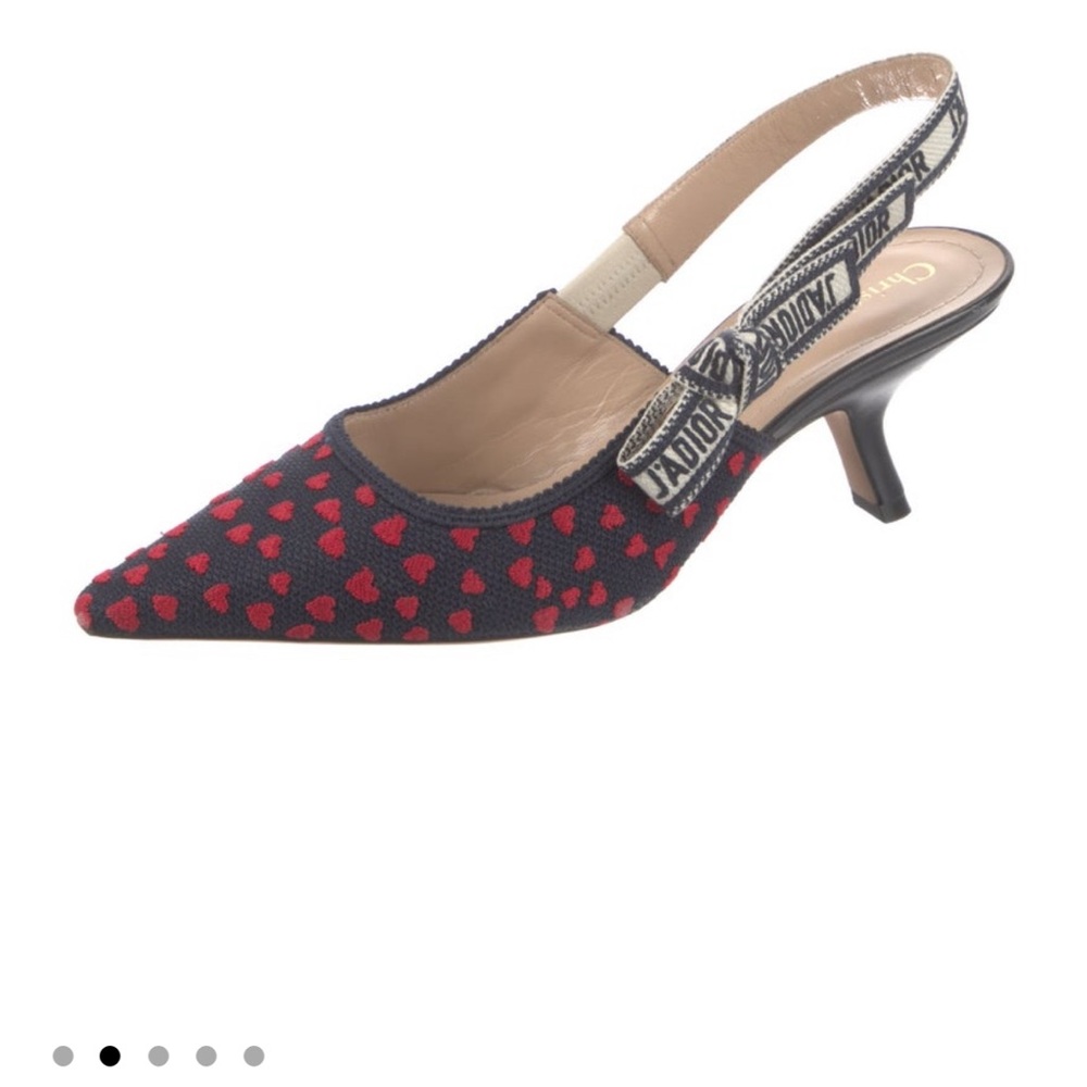 Dior Black and Red Heels with Slingback Design
